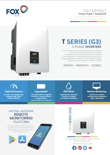 FOXESS-T8-G3 8,0KW, 3phase + WiFi
